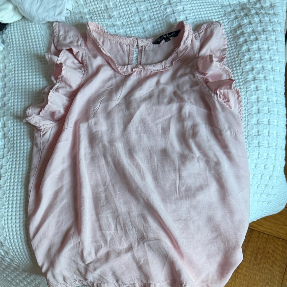 Velvet Heart Light Pink Ruffle Sleeve Blouse